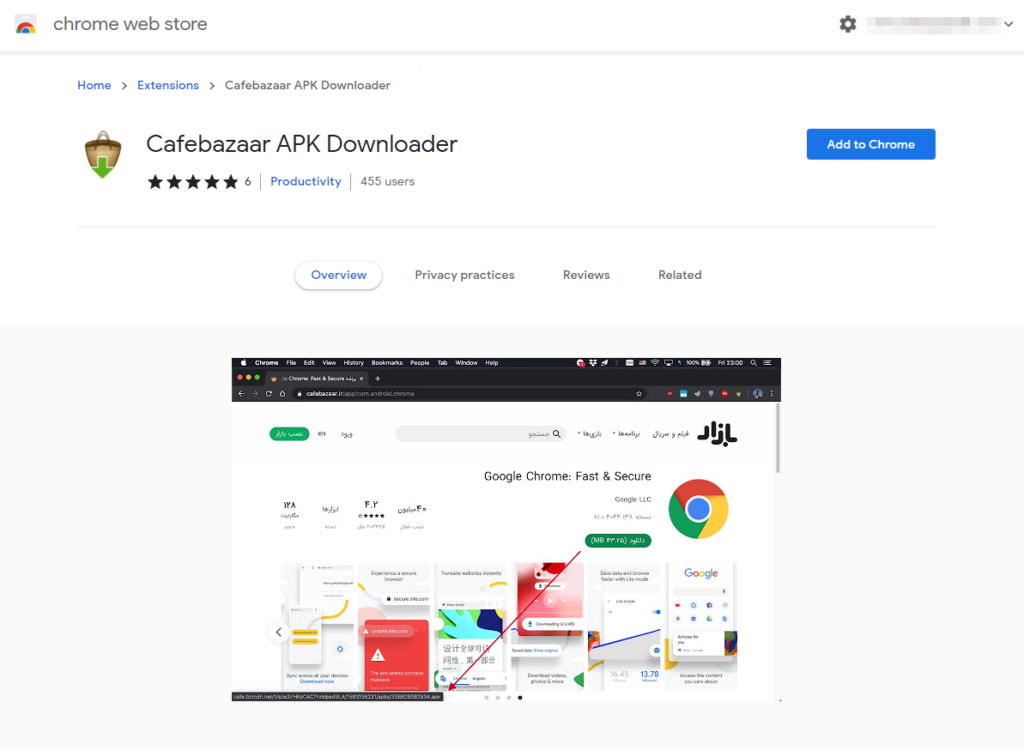 Cafebazaar APK Downloader - Chrome Web Store