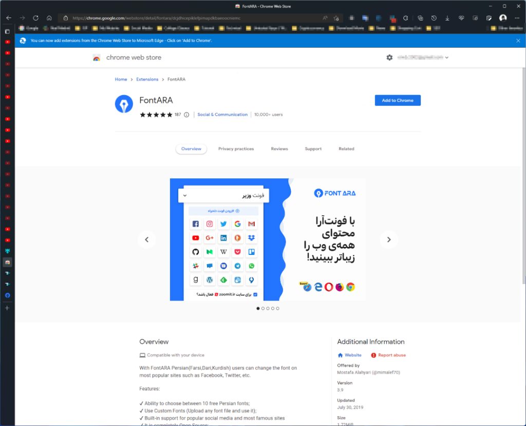 FontARA - Chrome Web Store