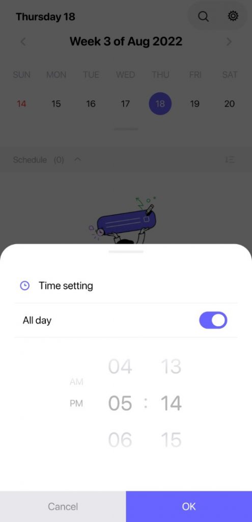 LockScreen Calendar - Todo Time setting