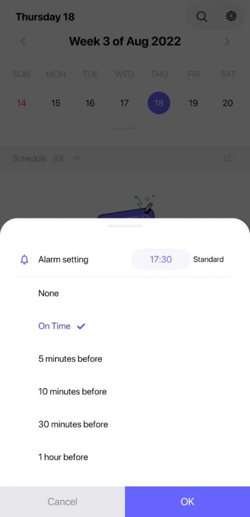 LockScreen Calendar - Todo Alarm setting