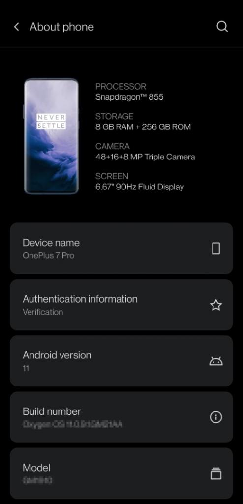 Android - About phone Specification Page in Setting